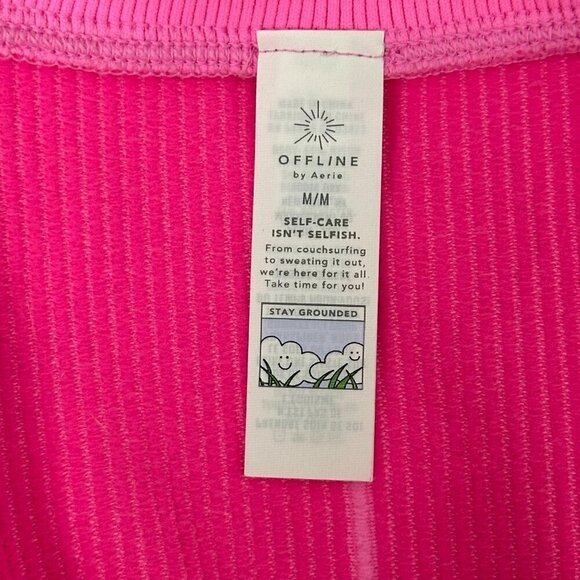 Offline by Aerie 2023 Superchill Seamless Corset Crop Top Pink - Picture 5 of 8